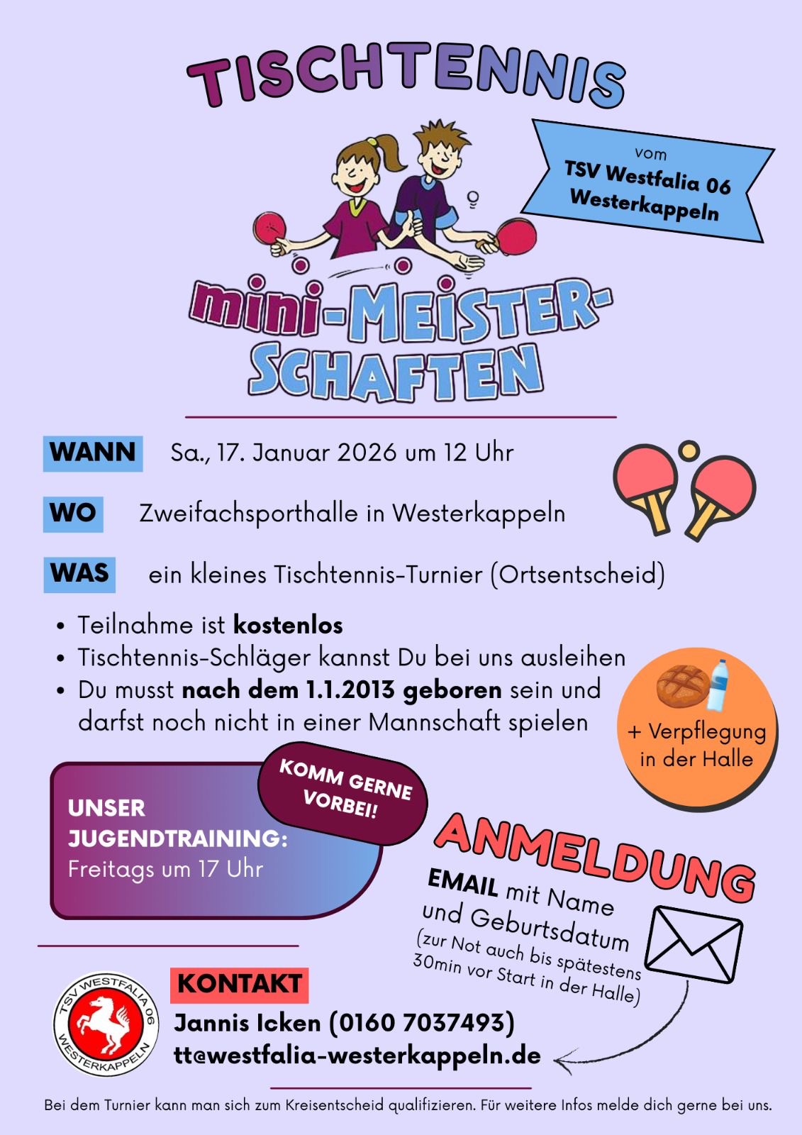 TT: Minimeisterschaft für Tischtennisanfänger