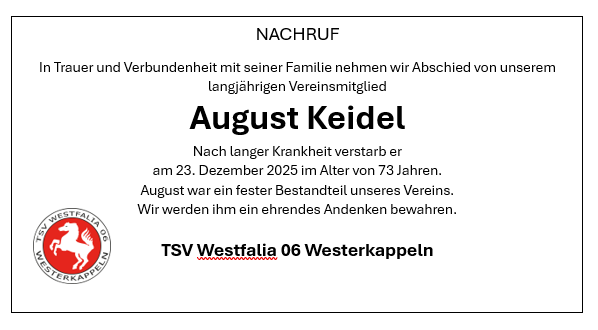 Nachruf August Keidel