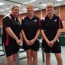 Die Westfalia-Damen errangen mit (von links) Sabrina Wilke, Vanessa Jaspers und Kathrin Osterhaus erneut den Kreispokal und den zweiten Platz bei den Bezirkspokalspielen.