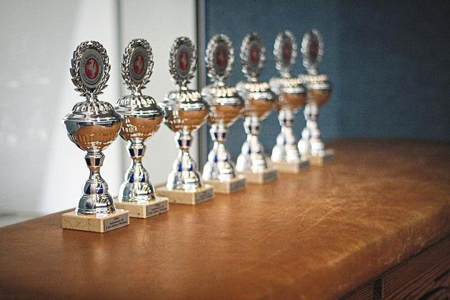 auch ein paar Pokale gab es beim Jubiläumsturnier der Tischtennisspieler zu gewinnen.